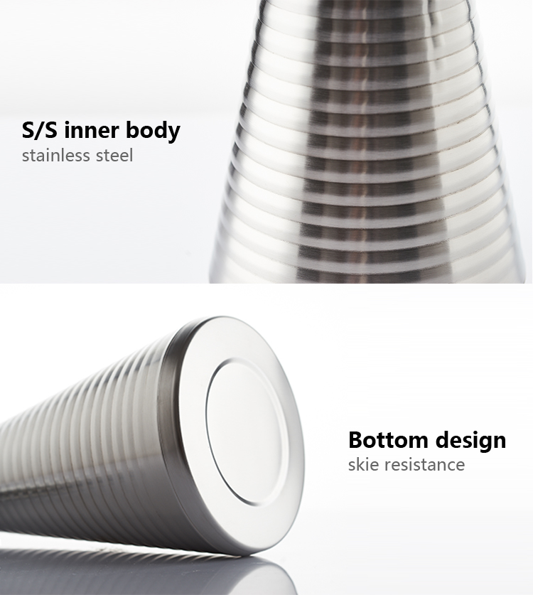 圆头螺纹斜身 08 - Threaded inclined body stainless steel thermal vacuum flask pot thermos water for bottle travel jug
