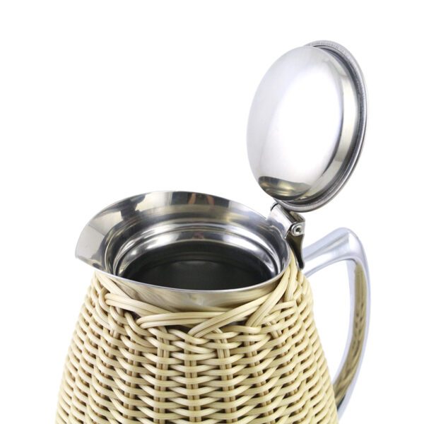 zhu tu 06 6 600x600 - Woven Rattan  stainless steel water jug  for tea or cold water