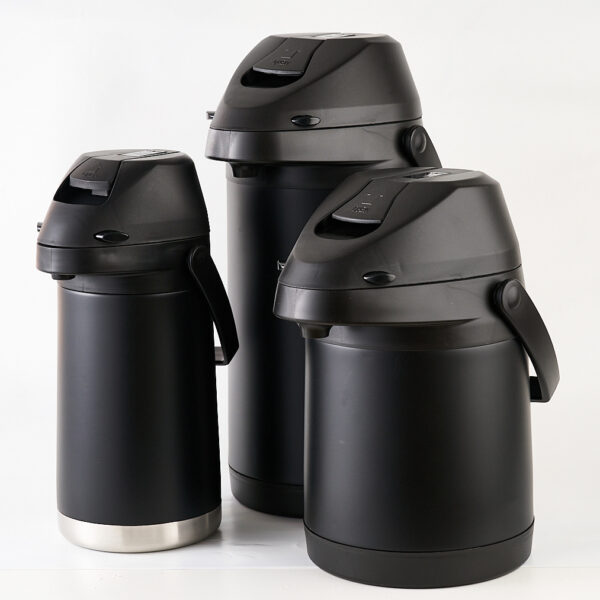 DSC07885 1 600x600 - 1.9L black lever pump SS vacuum airpot thermo coffee and tea dispenser airpot keep hot 24hours